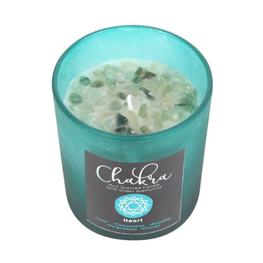 Heart Chakra Mint Crystal Chip Candle - Quantum Creative