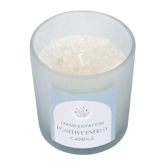 Positive Energy White Sage Crystal Chip Candle - Quantum Creative