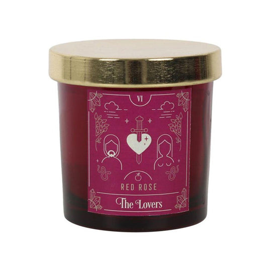 The Lovers Red Rose Tarot Candle - Quantum Creative